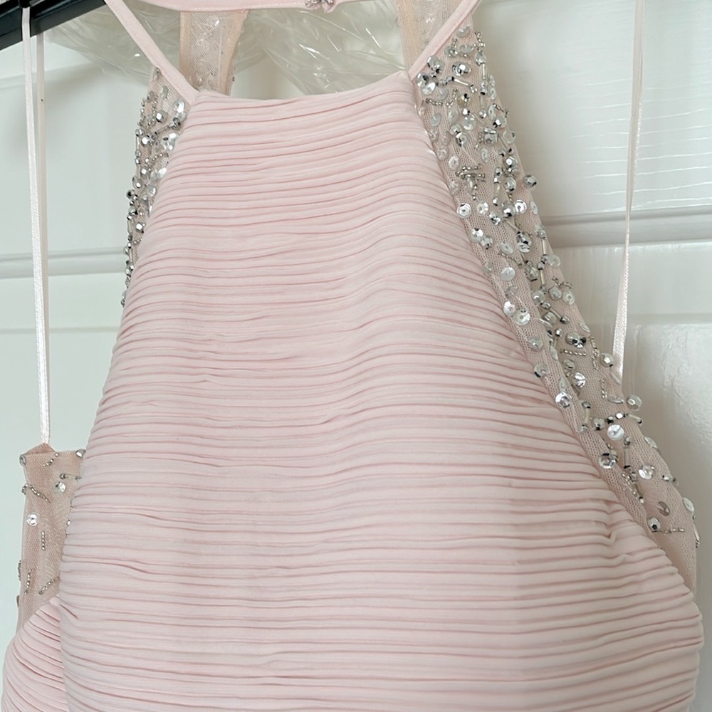 Carmen Marc Valvo Striped halter dress